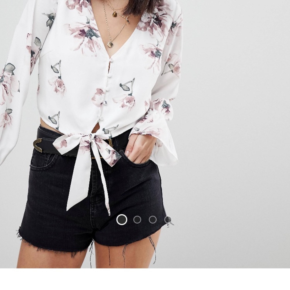 ASOS Honey Punch Tie Front Floral Crop Top